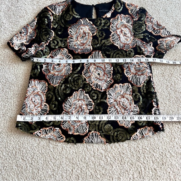 ENDLESS ROSE Mesh And Sequin Floral Cropped Blouse—SZ. Small - Picture 11 of 17